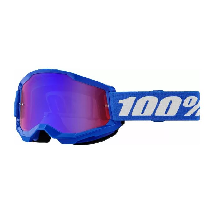 100% MX Goggles Strata 2 Blue Red Blue Mirror